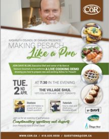 "Making Pesach Like a Pro": Tuesday April 2, 2019